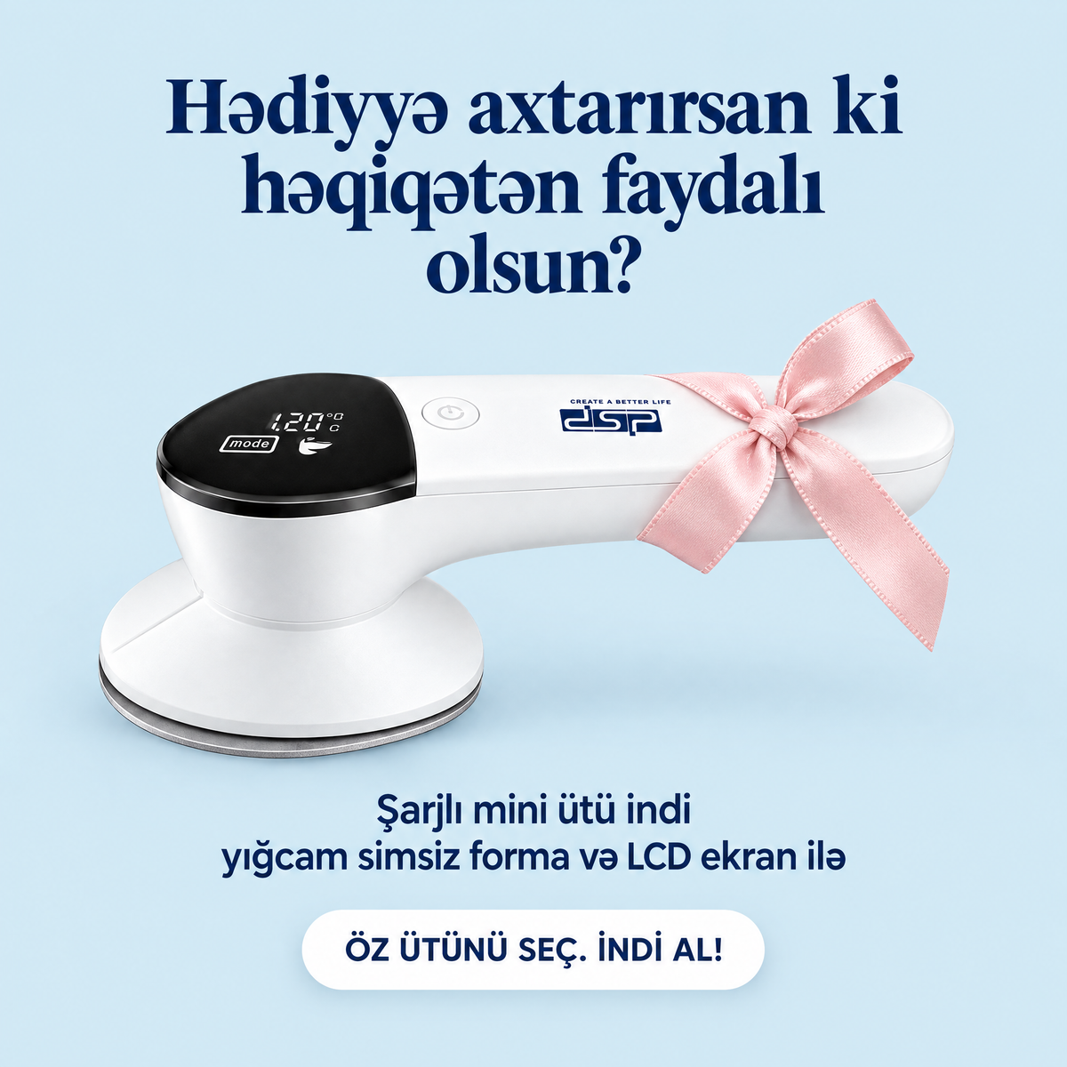 Şarjlı mini ütü